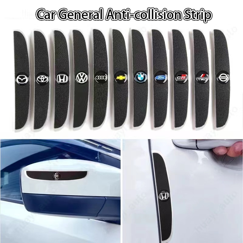 Acessórios de proteção de 4 peças para portas de automóveis Espelho retrovisor Anti-colisão de borracha