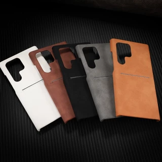 Pele De Couro Do Plutônio Slot Para Cartão Caso Telefone Samsung Galaxy S25 S24 S23 Ultra A34 A54 A15 A25 A35 A55 Superi
