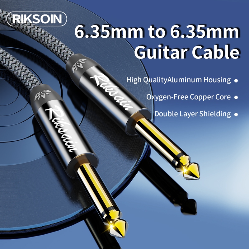 Cable Audio 3.5mm A Doble 6.35mm, Nylon Trenzado, Estéreo A 2 Mono, 1.8m Para Amplificadores Y Mezcladores