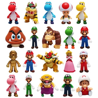 47 Jogo Estilo Super Mario Odyssey Figura Luigi Bowser Koopa Yoshi Wario Toad Peach Goomba Donkey Kong Q Versão PVC Figuras De Ação Modelo Doll Toys