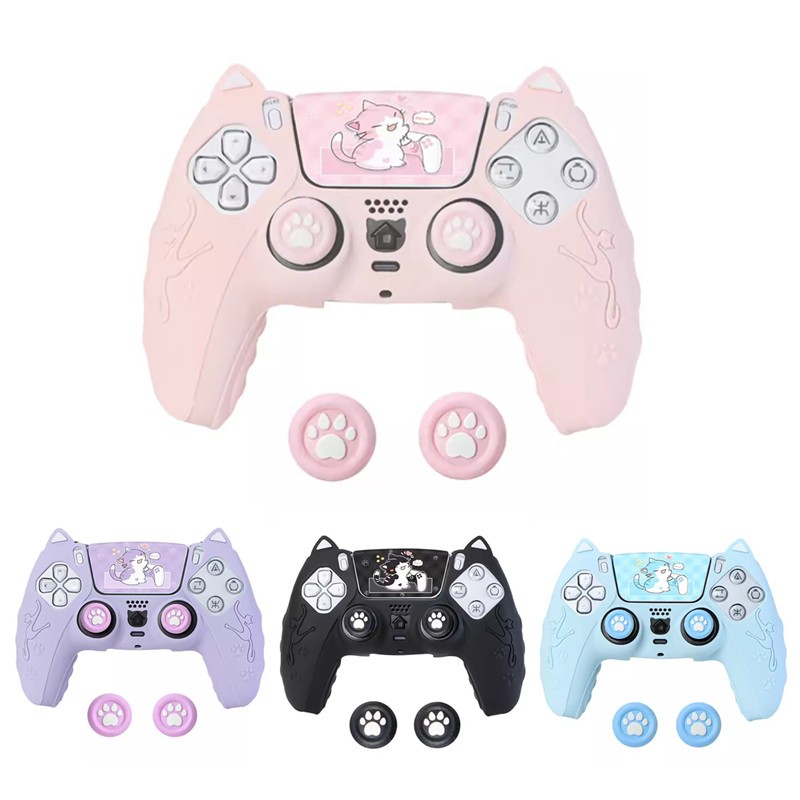 Fofo De Silicone PS5 Conjunto De Capas Para O Controlador PS5 Tampa Do + Da Capa + Stiker SONY Playstation 5