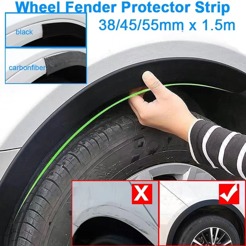 Autocolante Protetor de Borracha Anti-Colisão para Sobrancelhas de Roda Universal para Carros