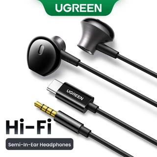 Fone De Ouvido Com Fio UGREEN 3.5mm Tipo C HiFi Semi Em Fones Microfone