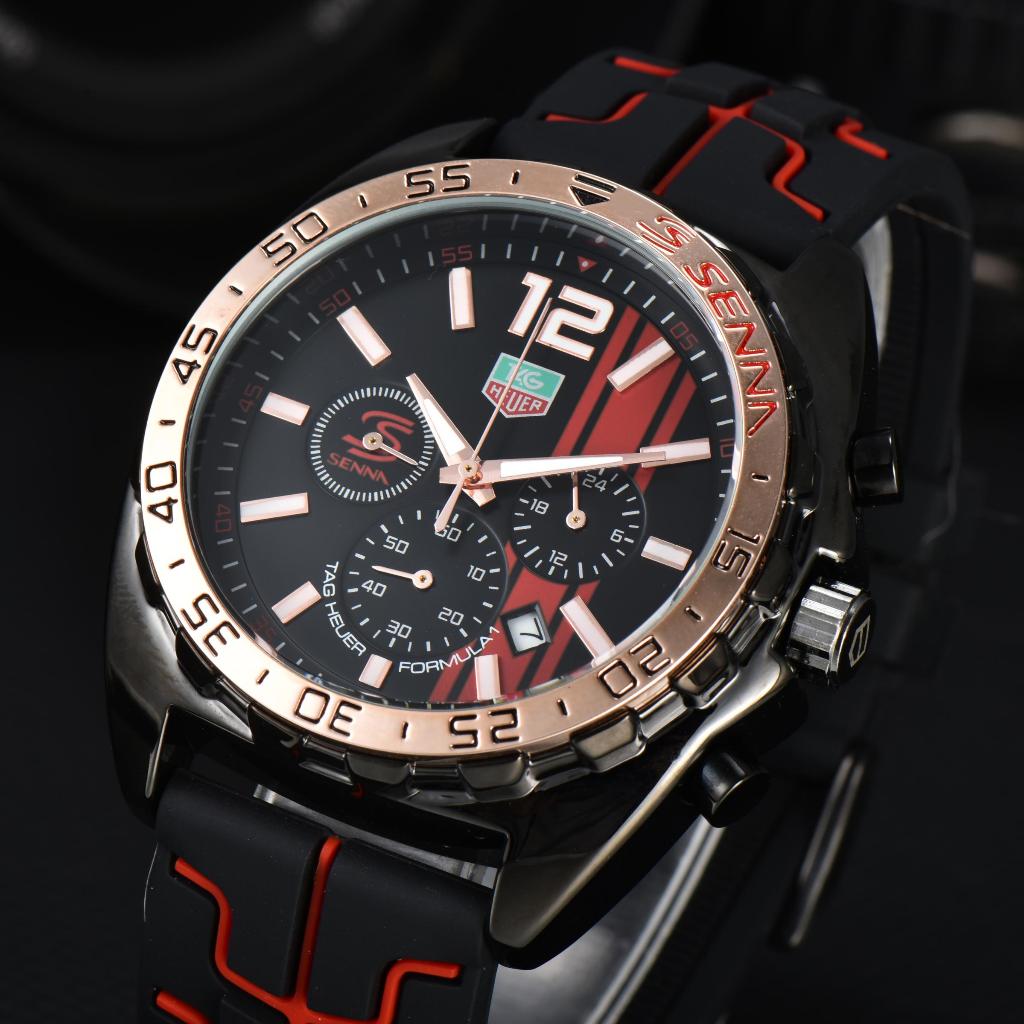 TAG Howard Couro Mecânico De Quartzo De Três Olhos Correia De Moda Casual Homem Estilo Rui Watch Life Impermeável