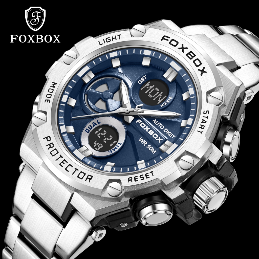 FOXBOX Relógio De Pulso Digital Masculino À Prova D'água Com Display ...