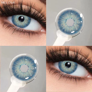 Mill Creek 2pcs Lentes De Contato Coloridas 14,2/14,5mm Azuis De Uso Anual Cosméticos em Oferta na Shopee