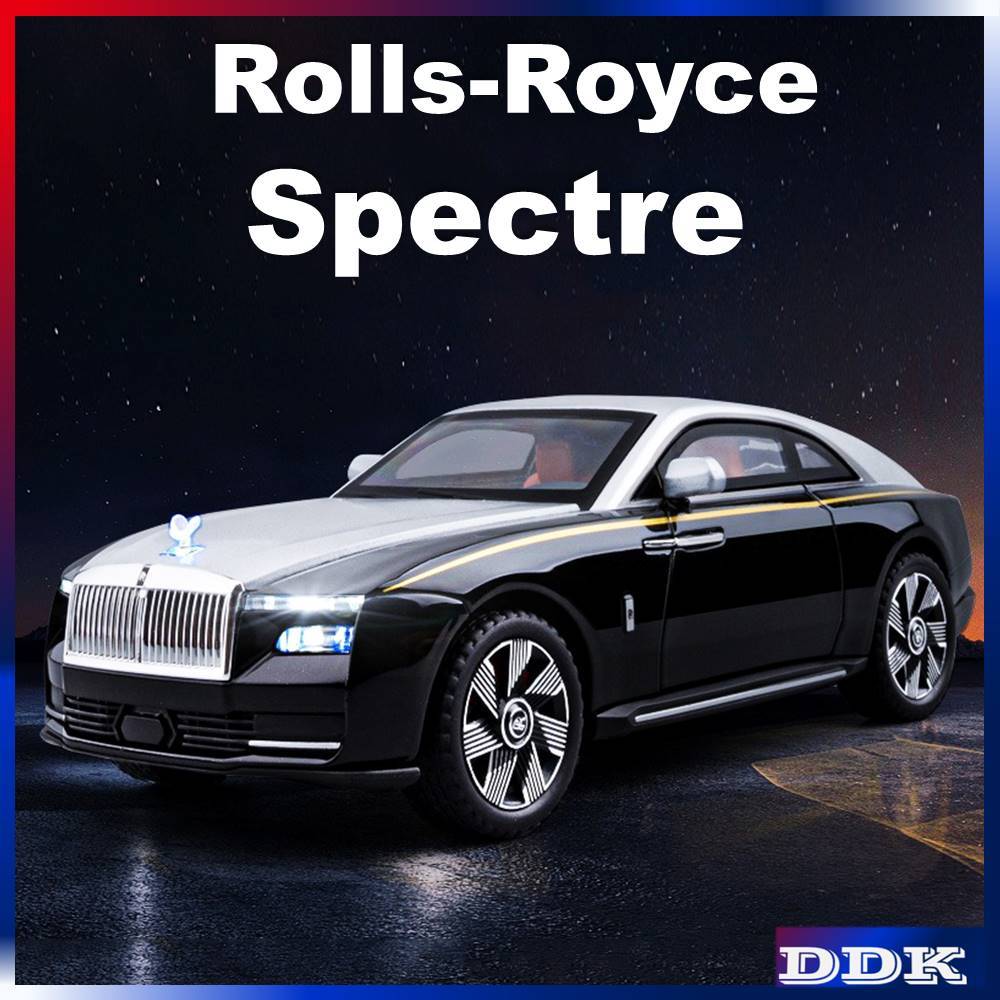 DDK 1:24 Rolls-Royce Spectre Die Casting Model Car Alloy Toy Car Home Decor Metallic Sound Light Pull Back Boy Kids Friend Birthday Gift