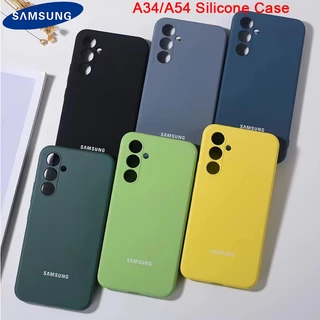 Capa De Silicone Líquido Original Para Samsung Galaxy A34 A54 Soft Touch Protetora Total Anti-Impressão Digital Matte Shell