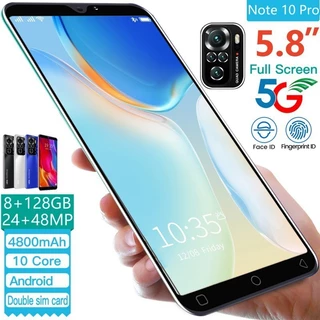 Celular Note 10 Pro Smartphone 5.8Polegadas Android Celulares 8GB RAM 128GB ROM 5G Celular Barato