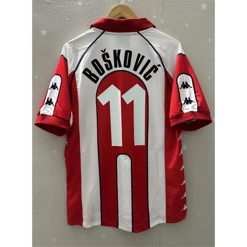99-01 Camiseta Personalizada Red Star Belgrade BOSKOVIC De Futebol Retrô De Alta Qualidade Para Casa