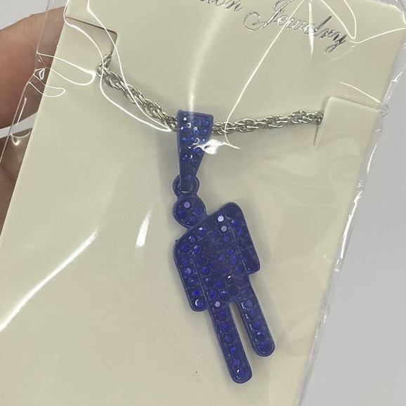 Colar Billie Eilish Mesmo Estilo Blohsh Pingente De Cabeça Crooked