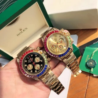 Rolex Universe Chronograph Daytona Series Three-Eye Surface Diamond Dial Cinta de aço inoxidável Relógio Suíço para Homens de Negócios