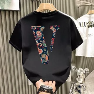 Carta De Rótulo De Moda Americana Camiseta De Manga Curta De Algodão Puro Impresso Para Instagram Tendência De Ajuste Solto Homens Top Versátil