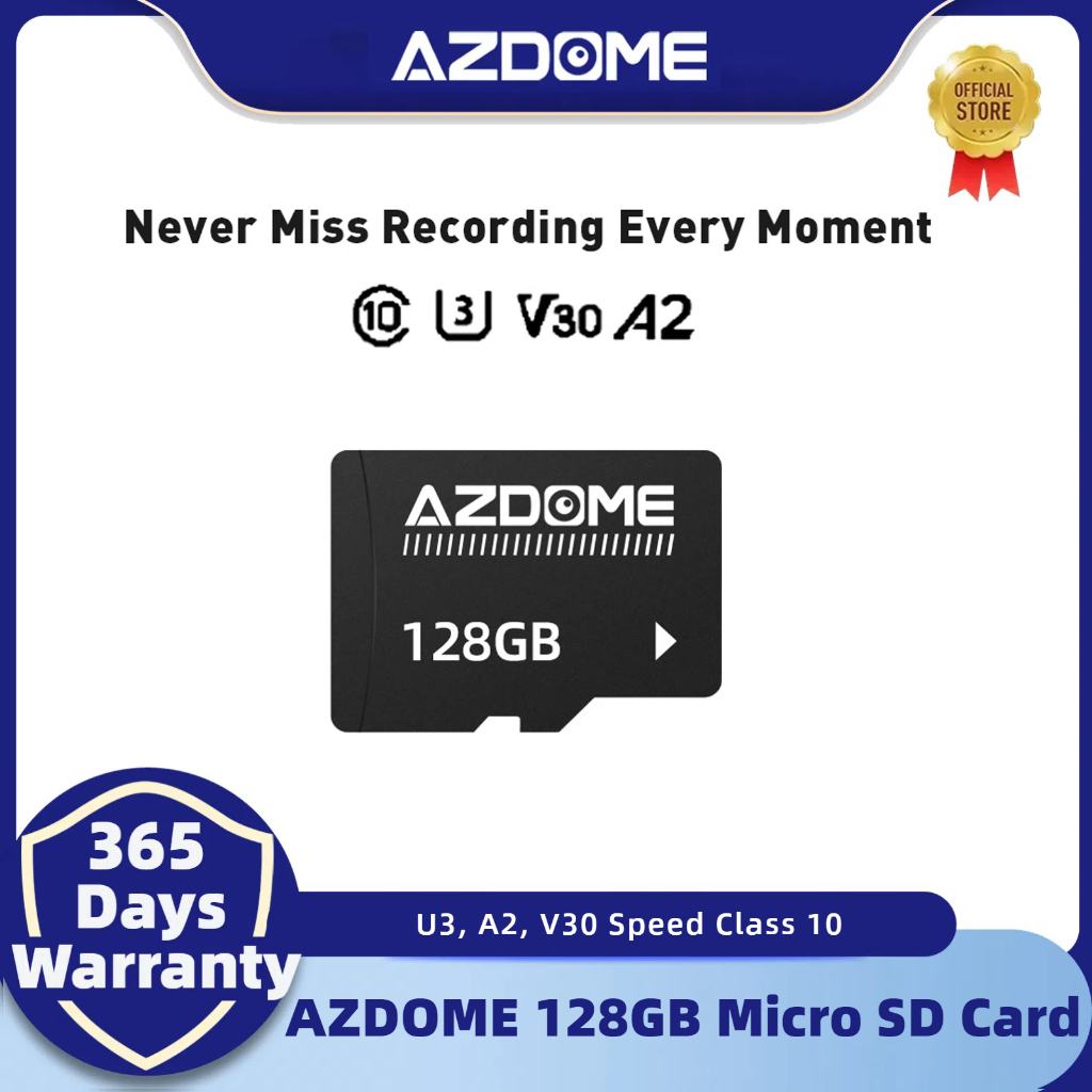 Cartão De Memória AZDOME 64GB 128GB SD SDXC Micro Com U3 , A2