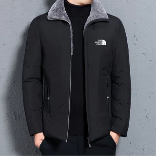 Novo Estilo Casaco de Inverno Casaco Casual de Velo para Homens Casaco Casual de Velo para Homens Casaco de Algodão Espesso Casaco Casual de Lapela para Homens de Meio Comprimento
