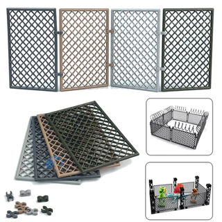 10pcs/set Peças De Bloco De Proteção De Cercas MOC Placa Base De Arame Farpado Acessórios De Cena Modelo De Jogos Móveis DIY