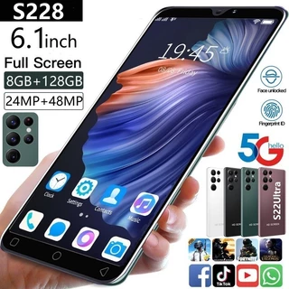Telefone S228 Smartphone 6,1 Polegadas S22Ultra Celulares 8GB RAM + 256GB Tela ROM Celular