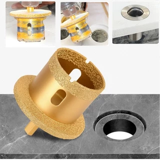 Serra de Furo Diamantado Profissional de Dupla Camada de 60 /65 /70mm para pia aberta de cerâmica / Mármore