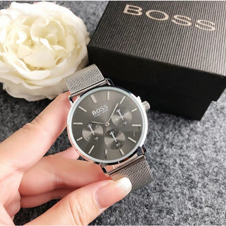 Boss Novo Produto Discador de Aço Inoxidável para Homens Movimento de Quartzo Três Olhos Seis Mãos Relógio de Tendência de Moda 40mm