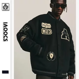 American Retro Baseball Uniform Coat Homens Uniformes Spring Autumn Street Hip Hop Loose Bordado Trendy
