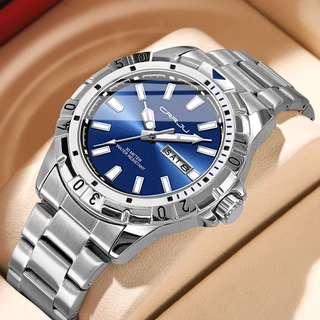 CRRJU Relógio Masculino Nova Marca Original Ponteiro Luminoso De Aço Inoxidável Moda Simples Negócios Casual Quartzo À Prova D'água 5028 X