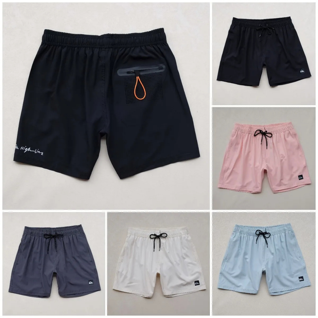 Quiksilver Mens Beach Surf Board Shorts Bermudas À Prova D'água Quick Dry 4 Way Siwmwear Costas De Bolso Prensa Adesiva Sem Costura