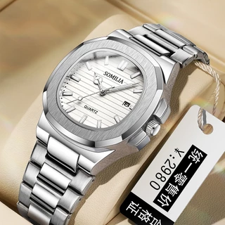 SOMILIA Relógio De Pulso Masculino De Luxo Cronógrafo Luminoso À Prova D'água Para Homens Relógios De Quartzo Aço Inoxidável reloj hombre
