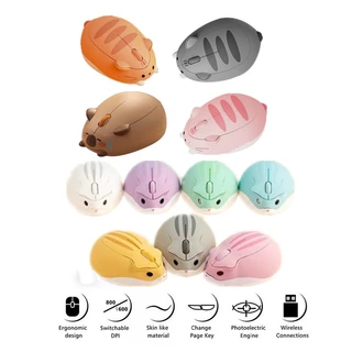 Mouse Sem Fio Silencioso Capybara Cat Hamster Tema 2.4GHz Cute Creative Ergonomic Optical Computer Gaming Mute Para Laptop PC Office