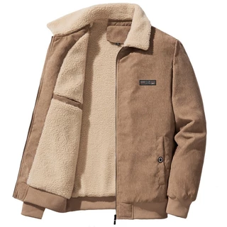 2024 Casaco Militar Masculino De Inverno De Velo Grosso Casacos Quentes Homens Moda Homem Colarinho De Pele Veludo Outwear Casual