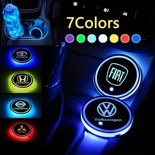 Copo Luminoso LED Para Carro , Porta Copos Garrafas , Almofada Antiderrapante , Esteiras Internas , Decoração De Luz Atmosférica , Interior Automotivo , 7 Cores