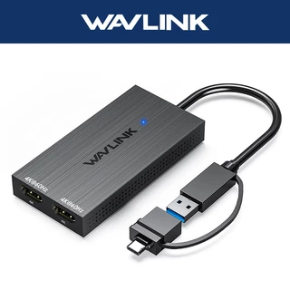 WAVLINK 1 IN 2 Adaptador HDMI De Saída USB C Para Conversor Duplo DisplayLink 4K @ 60Hz Hub M1/M2/M3