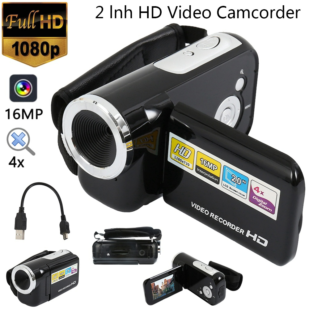 Caméra Vidéo Numérique Caméscope 720P 16MP Full HD Rotation 270 ° Grand Angle Enregistreur De Camera De Vlogging Ecran Ips 30 Pouces Camescopes Zoom 16x Batterie Au Lithium Np5c Integreenoir Eu