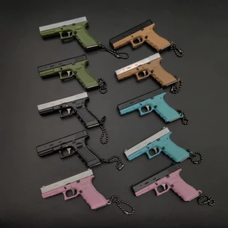 Glock G17 Mini Chaveiro Metálico Destacável 1 : 3 Escala Pingente Decoração Modelo Descompressão EDC Toy