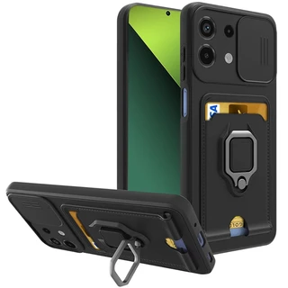 Caso de telefone macio à prova de choque com suporte e slot Redmi Note 13 Pro+ Note 12 Pro Note 11 Pro Note 11S Redmi 13C Poco X6 Pro