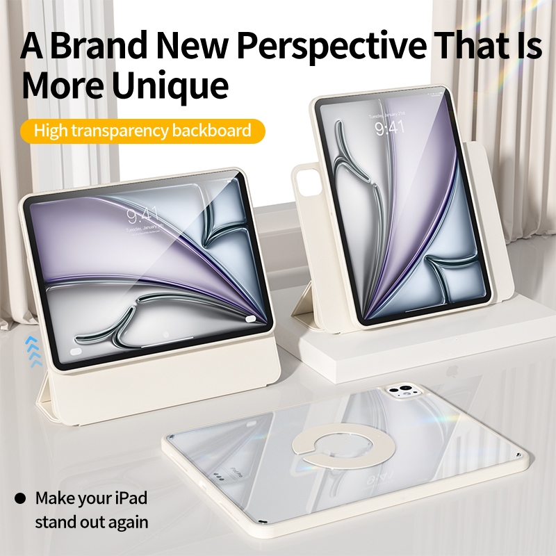 KENKE Caixa De ipad 3 Em 1 Acrílico Transparente Removível Para