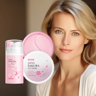 Conjunto De Rugas Oftálmicas Anti Envelhecimento LAIKOU Japão Sakura Creme Oftálmico Dia E Noite + Máscara Oftálmica 25 Pares-Hidratante Iluminador Nutritivo Da Área Para A Combinação De Brilho Seco Oi em Oferta na Shopee