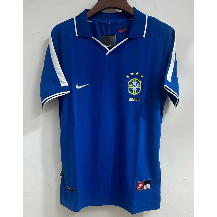 1997 Brasil Away RONALDO RONALDINHO ROMARIO Camiseta Personalizada De Alta Qualidade Retro Football Jersey