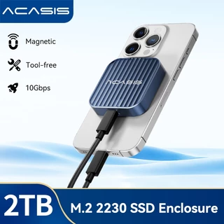 ACASIS Magnetic M . 2 2230 NVMe Caixa SSD Com Magsafe Para iPhone 15 Pro Max ProRes , USB-C 3.2 Gen2 Tipo 10Gbps Adaptador PCI-E , Externa De Alumínio MacBook