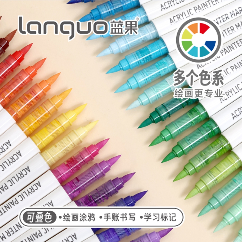 Languo 171 Cor Marcador Acrílico Líquido Reto Pintura De Cabeça