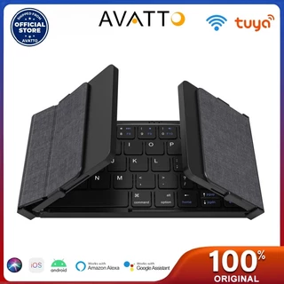 AVATTO Mini Teclado Portátil Dobrável Sem Fio Bluetooth 5.1 Com Conexão De 3 Canais Para Windows Android IOS Tablet ipad Phone