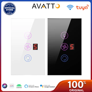 AVATTO Interruptor De Luz Do Ventilador Smart Wifi Teto Tuya Remoto Vários Velocidades Controle De Velocidade Trabalho Com Alexa , Google Home