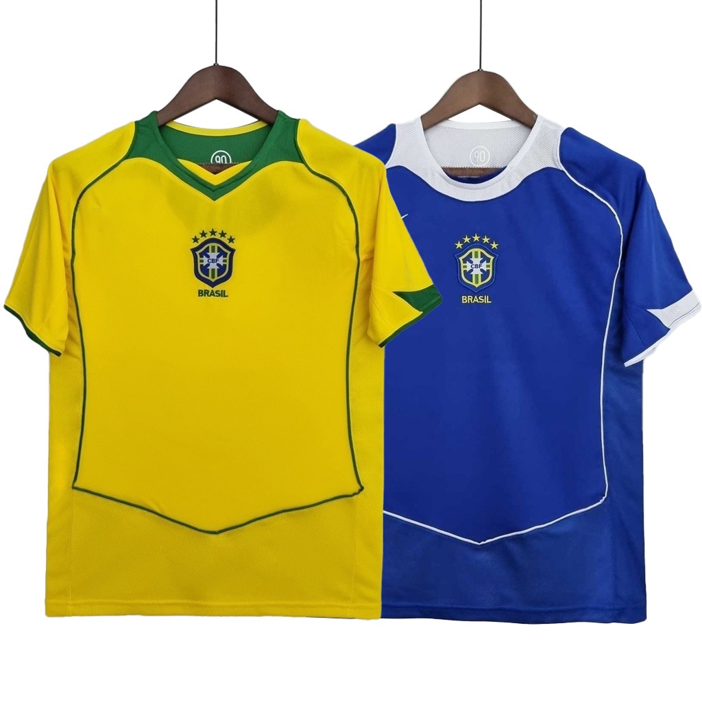 2004 Brasil Home/Away Camiseta De Futebol Masculino