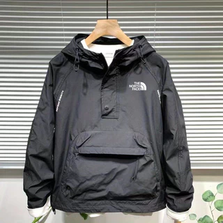 TNF Casaco À Prova De Vento Homens De Manga Comprida Bolso Grande Pullover Moletom