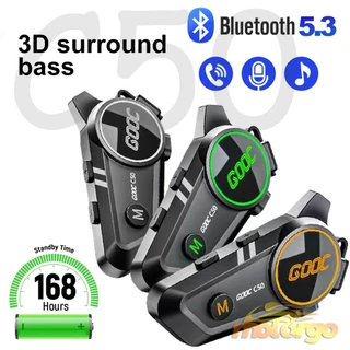 C50 Fone De Ouvido Bluetooth Para Motocicleta V5.3 Luzes Tri-Colores IPX6 Suporte À Prova D'água Conectando 2 Telefones Mesmo Tempo