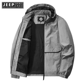 JEEP SPIRIT 1941 ESTD Spring Nova Roupa Exterior Masculina casual Solta Casaco De Trabalho Com Capuz