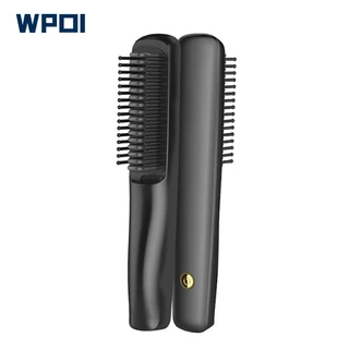 Wireless Alisamento do Cabelo Pente Íons Negativos Não Machucam O Elétrico Portátil Alisador De Cabelos Grampo De Ferro De Frisar Placa De Uso Duplo anti-Estático
