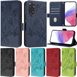 Caixa De Luxo Para Xiaomi Redmi Note 9S Note 10 Note 11 Note 12S Note 8 Note 11 Pro Note 10 Pro Note 9 Pro Note 8 Pro Carteira De Borboleta Rosa Couro Com Flip Stand