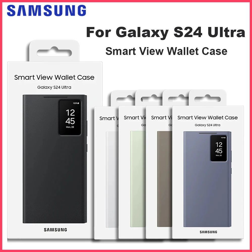 Capa Original Da Carteira Smart View Para Samsung Galaxy S24 Ultra SM-S928B Phone