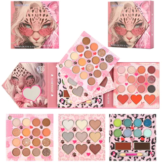Estoque Prontoleopard Beauty Pattern 50 Cores Pearl Matte Glitter Highlighter Blush Eyebrow Eyeshadow Maquiagem Placa De Aniversário Presentes De Férias Beleza Presente