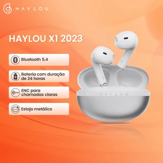 Haylou X1 2023 TWS Metal Casing Bluetooth5.4 Fones De Ouvido 24Horas De Vida Útil Da Bateria Fones